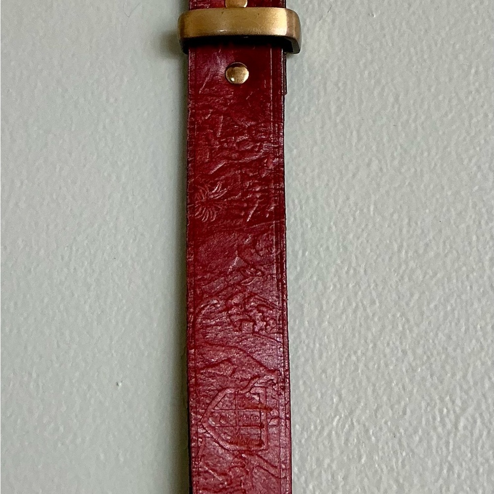 Australia Brown Embossed 100 Leather Solid brass Buckle 42 105 Western Statement - Picture 2 of 11